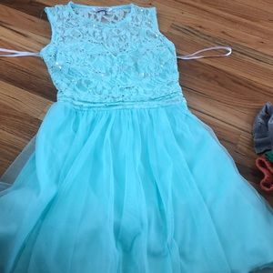 Cute Shimmery Teal/Green Sleeveless Dress